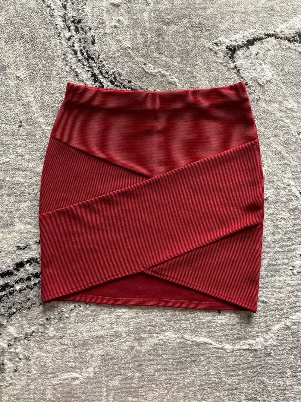 Forever 21 Red Asymmetrical Layered Mini Skirt